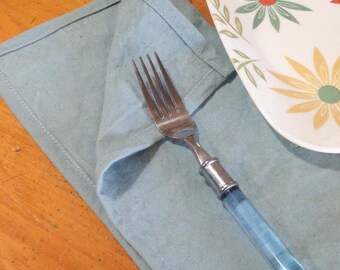 Light blue cotton napkins, Set of 4 cloth napkins - more colors
