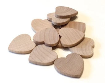 100 Little Wooden Hearts - 1 Inch