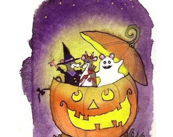 Halloween Card, Halloween Greeting Card, Handmade Halloween Card, Handmade Greeting Card, Halloween Greeting, Halloween For Kids