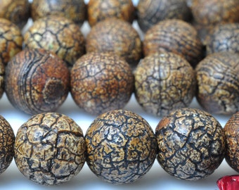 37 pcs of Tibetan Agate matte round beads in 10mm
