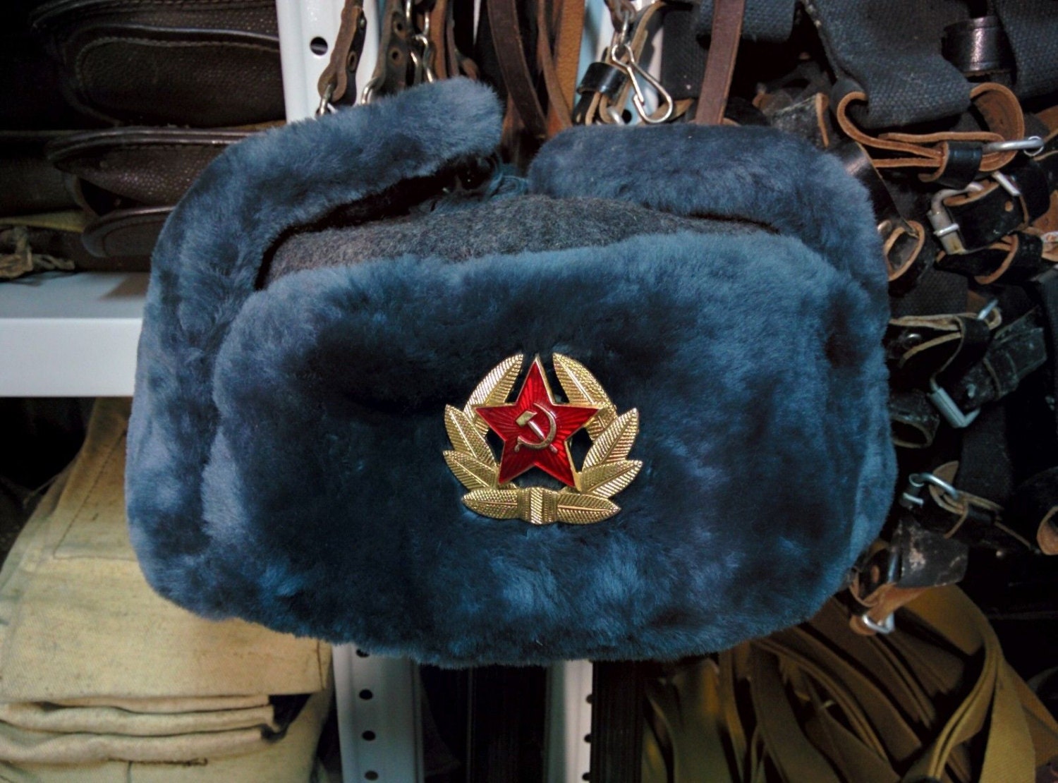 Шапка ушанка армейская Офицерская