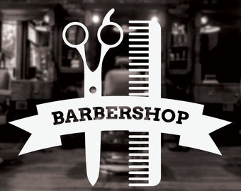 Barber Shop Sign barber shop decal barber shop door decal