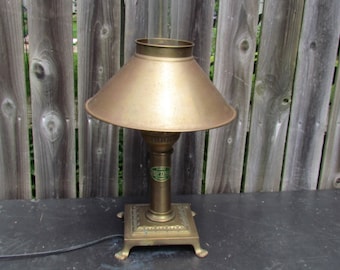 Vintage Paris Istanbul Brass Oriental Express Lamp with Glass Chimney
