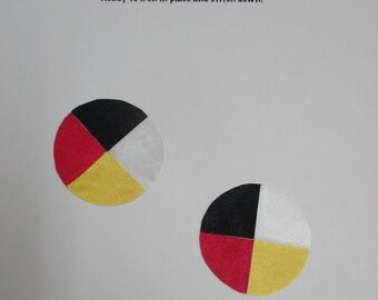 2" medicine wheel appliqué, native american style,