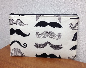 Mustache Make Up Bag / Pouch / Mustache / Travel case / Cosmetic Bag / Fun Gift Idea