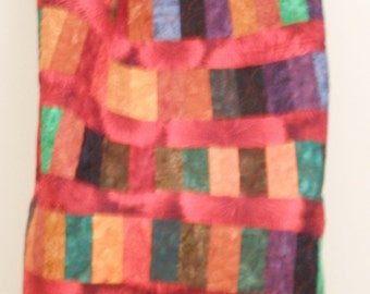 Lap Quilt / Batik Lap Quilt / Chinese Coin Quilt / Sofa Quilt / Throw Quilt / Batik Quilt / Red Lap Quilt
