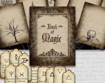 Printable Magic Journal and Spell Tags - 8.5 x 11