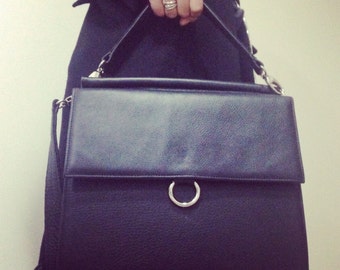 Black Leather handbag, leather tote, italian leather bag, gray leather handbag, black leather bag, black genuine leather bag, Leather bag