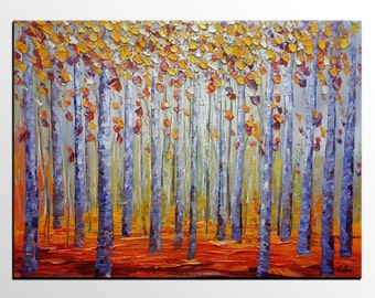 Oil Painting Original, Landscape Painting, Autumn Painting, Abstract Painting, Canvas Art, Canvas Painting, Large Abstract Art, Autumn Tree
