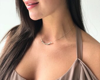 Natural Sapphire Necklace, Raw Sapphire Necklace, Minimalist Sapphire Necklace, Gift for Her