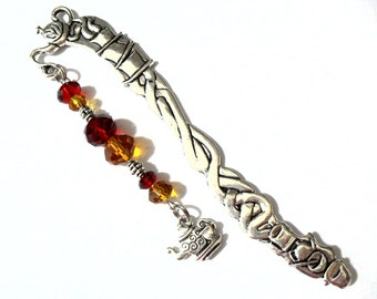 Tea Metal Bookmark, Teapot Charm Beaded Bookmark, Tea Accessories, Tea Charm Book Jewelry, Tea Gifts, Tea Drinker Gifts, Organic Tea Gifts