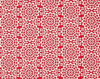 Amy Butler Fabric, True Colors, Wallflower in Poppy Red, cotton quilting fabric - FAT QUARTER SALE