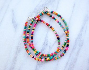 Bohemian Coconut Wood Rainbow Multi Anklets