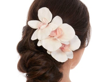Bridal Hair Piece - Floral Hair Piece - Orchid Hair Piece- Orchid Hair Comb - Orchid Hair Clip - White Silk Orchid - Real Touch Orchids