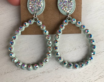 Gorgeous Mint Green/Lt. Turquoise with AB rhinestones