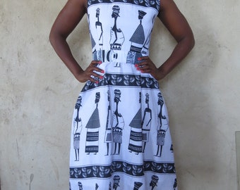 Zambian Print Fit and Flare