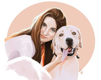 Custom Pet Portraits, Custom Portrait, Painting From Photo, Digital Painting, Custom Art, Dog Portrait, Cat Portrait, Personalized dog