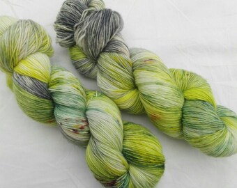Hand dyed sock yarn, sockweight singles 100% merino