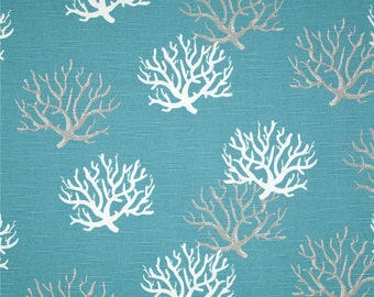 READY TO SHIP Coral curtains slub teal curtains beach curtains blue curtains ready to ship curtains.