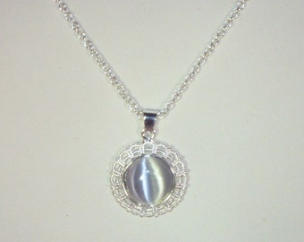 Cat's Eye Cabochon Necklace - Choice of Colors
