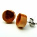 Yew wood post earrings, natural wood earrings, wood stud earrings, wood gauges