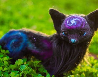 MADE TO ORDER Handmade Poseable Galaxy Fox Art Doll