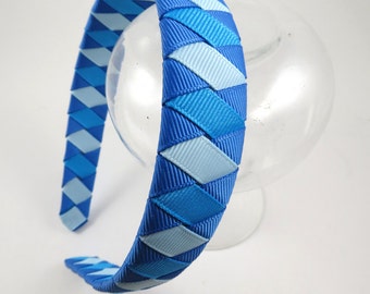 Blue Headband - Light Blue Headband - Turquoise Headband - Ribbon Woven Headband - Braided Headband - Child Teenager Adult Headband
