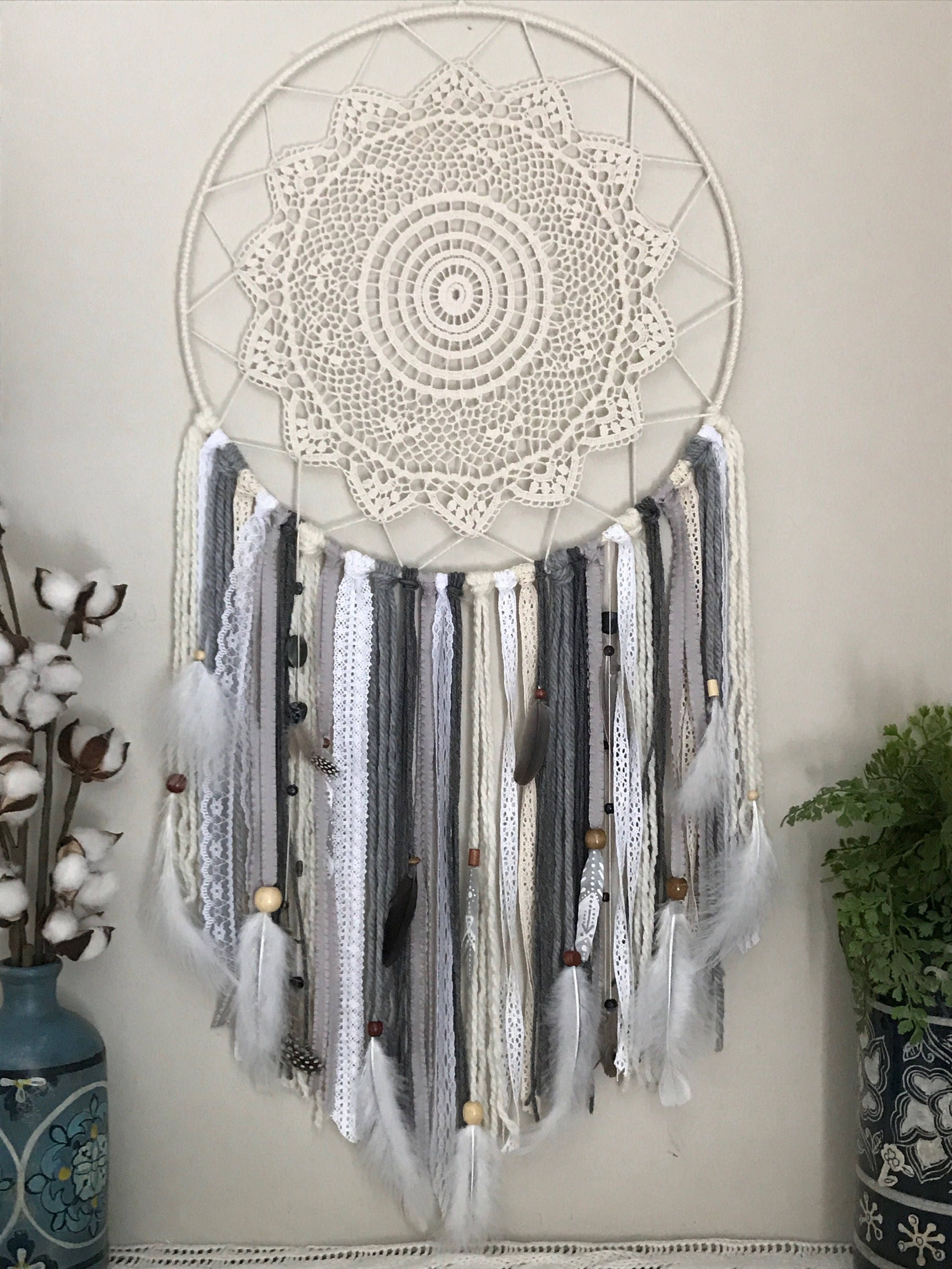 Extra Dream Catcher Gray Dream Catcher Boho Bedroom