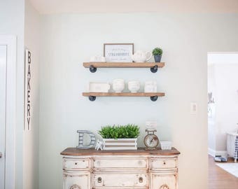 Rustic Industrial Farmhouse Pipe Shelves