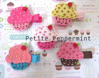 Baby Hair Clip, Baby Girl Hair Clip, Toddler Hair Clip, Cupcake Hair Clip