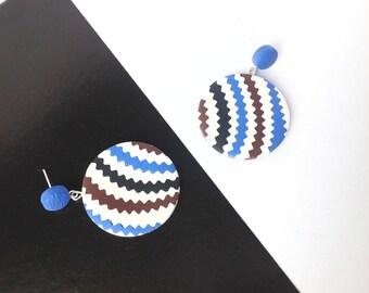 Dangle drop earrings / Polymer Clay Earrings / Statement Earrings / Geometric Earrings/ Gifts for Her / Fashion / Stud earrings