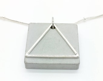 Concrete jewelry, pendant, chain pendant, chain, geometric chain, gift for women