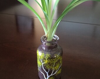 Upcycled glass vial, brown