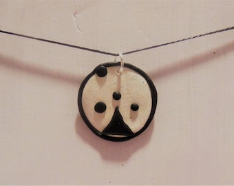 Black and white abstract necklace