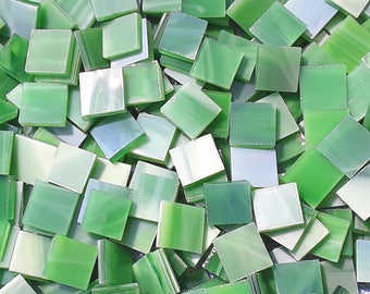 Grassy Green Stained Glass Mosaic Tiles