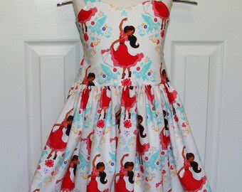 Elena of Avalor Peekaboo Tie Back Dress (3T, 4T, 5, 6,7, 8, 9/10, 11/12, 13/14, 15/16)