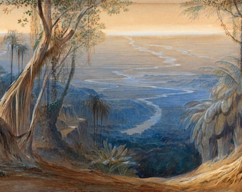 Edward Lear : "Plains of Bengal, from above Siligoree" (1874) - Giclee Fine Art Print