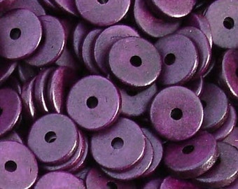 25 Aubergine 13mm Washers Greek Ceramic Beads