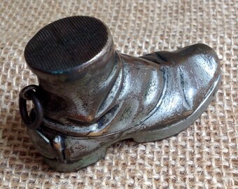 Vintage Vesta Boot, Novelty plated Brass Match case with striker circa 1900s