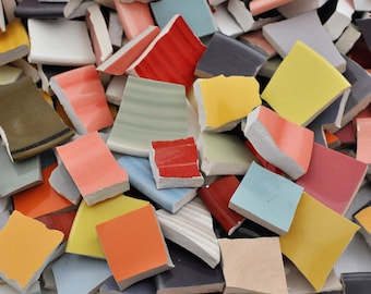 150 - Broken Plate Tiles - Colorful Solid Color Mix - Mosaic Tiles - Assortment