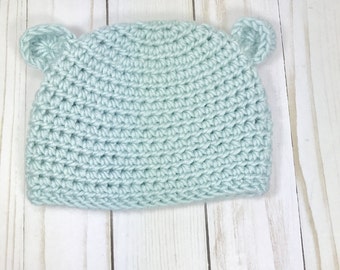 Crochet baby hat, baby boy hat, crochet hat, baby beanie, baby bear hat, baby beanie, baby hat