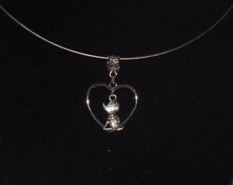 Silver-colored choker: puppy Love