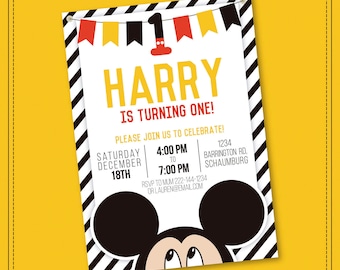20% OFF SALE Mickey Mouse Invitation - Mickey Mouse Clubhouse Invitation - Mickey Mouse Invitation - Mickey Invitation - Printable