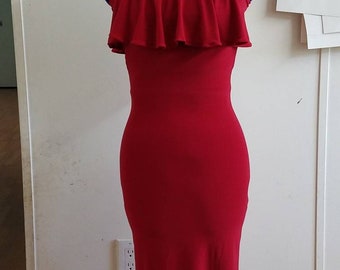 Strapless - Marilyn - Monroe - Jane - Mansfield - pinup - retro - vintage - style - stretch - wiggle - dress