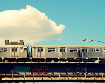 J Train, NYC Subway Photography Print, New York City Wall Art, Train Photograph