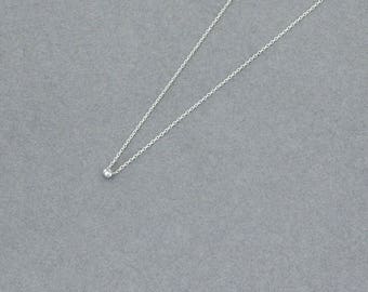 Tiny Dot Necklace, Dainty Sterling Silver Necklace, Simple Minimalist Jewelry, Gift