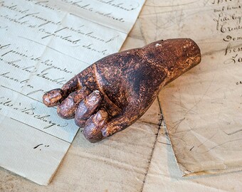 Antique French Santos Hand, Salvage, Statue
