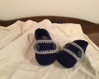 Crochet Baby Boy Loafers with Buttons