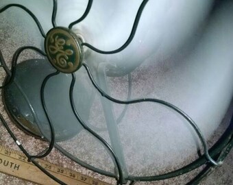 Antique GE oscillating fan, 17 in fan cage