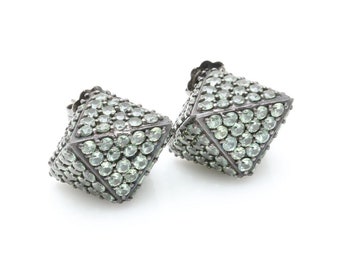 Matthew Campbell Laurenza Sterling Silver Green Sapphire Earrings